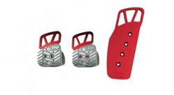 OMP накладки на педали, алюминий (оригинал) красные
