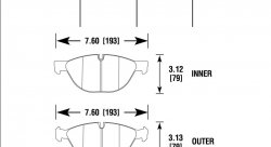 Колодки тормозные HB818Z.768 HAWK PC BMW X5 xDrive50i передние
