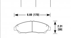 Колодки тормозные HB856Z.667 HAWK PC Honda Pilot  передние