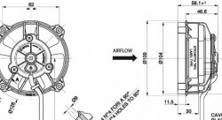 Вентилятор охлаждения SPAL универсальный 4" (96 мм) 12V