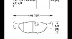 Колодки тормозные HB399G.630 HAWK DTC-60 BMW (Rear)