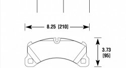 Колодки тормозные HB819Y.614 HAWK LTS Porsche Cayenne 2010-> ; MACAN 3.0S; 350x34mm