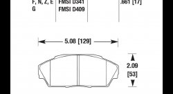 Колодки тормозные HB242U.661 HAWK DTC-70 Acura/Honda