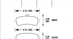 Колодки тормозные HB844Z.700 задние AMG GT, SL 63AMG 2012-> ;