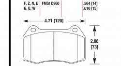 Колодки тормозные HB545Q.564 HAWK DTC-80 Infiniti, Nissan