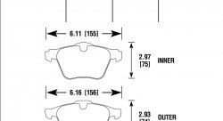 Колодки тормозные HB815Y.775 HAWK Street Race Volvo S60 316mm Brake Rotors передние