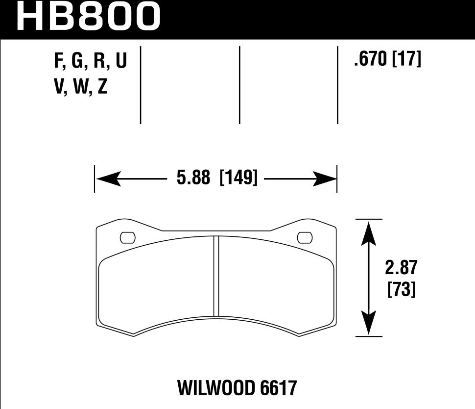 Колодки тормозные HB800F.670 HAWK HPS