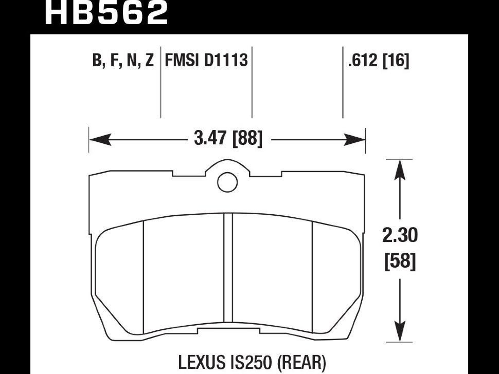 Колодки тормозные HB562S.612