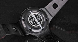 Руль 350 мм Sparco style, большой вылет, замша, красная нить