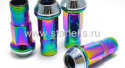 Комплект колесных гаек  53мм М12*1.25 4 шт- радужный хром