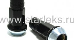 Комплект колесных гаек 12*1.25  Racing Nuts - черный хром