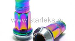 Комплект колесных гаек  53мм М12*1.25 4 шт- радужный хром