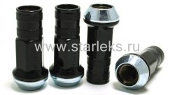 Комплект колесных гаек 12*1.25  Racing Nuts - черный хром