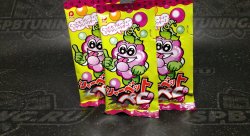 PINE Карамель на палочке "Щербетный язык " с пудрой, вкус винограда 12 гр.