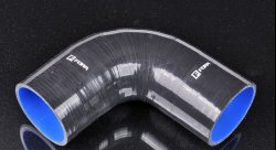 Патрубок силиконовый 76 мм, 90°, L=150*150 мм, чёрный