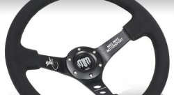 Руль 350 мм, большой вылет, замша, черная нить, &quot;MM&quot; Mad Mike Formula Drift, черный