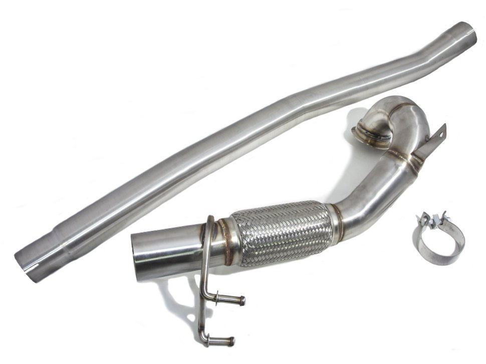 Приемная труба (даунпайп) VW-DP-0227 BlackRock Lab VAG 1.8, 2.0 TSI MQB полный привод 76mm