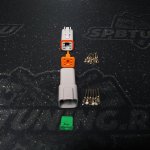 Коннектор папа-мама герметичный серый 6 пинов