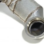 Приемная труба (даунпайп) VW-DP-0223 BlackRock Lab VAG 1.8, 2.0 TSI MQB передний привод, термоэкран