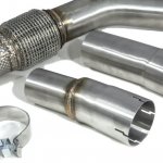 Приемная труба (даунпайп) VW-DP-0223 BlackRock Lab VAG 1.8, 2.0 TSI MQB передний привод, термоэкран