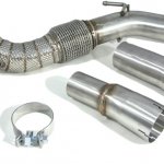 Приемная труба (даунпайп) VW-DP-0223 BlackRock Lab VAG 1.8, 2.0 TSI MQB передний привод, термоэкран