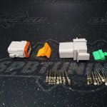 Коннектор папа-мама герметичный серый 8 пинов