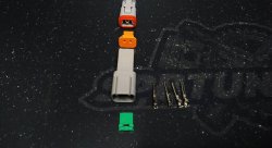 Коннектор папа-мама герметичный серый 2 пина