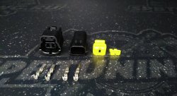 Коннектор папа-мама негерметичный черный 2 пина