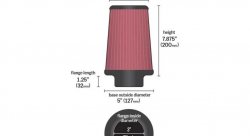 Фильтр нулевого сопротивления универсальный K&N RU-4690