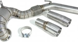 Приемная труба (даунпайп) VW-DP-0223 BlackRock Lab VAG 1.8, 2.0 TSI MQB передний привод, термоэкран