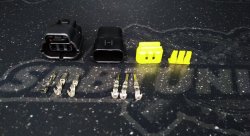 Коннектор папа-мама негерметичный черный 3 пина