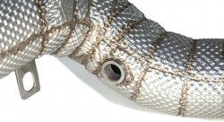 Приемная труба (даунпайп) VW-DP-0223 BlackRock Lab VAG 1.8, 2.0 TSI MQB передний привод, термоэкран