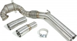 Приемная труба (даунпайп) VW-DP-0223 BlackRock Lab VAG 1.8, 2.0 TSI MQB передний привод, термоэкран