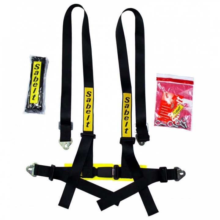Ремень безопасности тюнинг Sabelt, 4 точки, ЕСЕ, чёрный