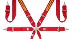 Ремень безопасности спортивный (FIA 8853-2016) Sabelt 6 точек 3/3", красный