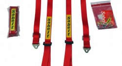 Ремень безопасности тюнинг Sabelt, 4 точки, ЕСЕ, красный