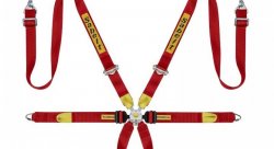 Ремень безопасности спортивный (FIA 8853-2016) Sabelt 6 точек 2", красные