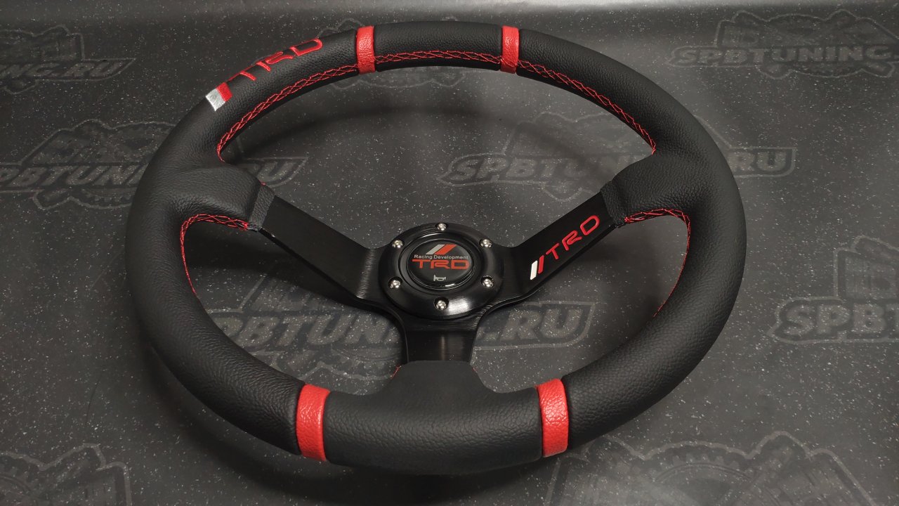 Руль спортивный TRD кожа с выносом