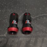 Комплект колесных кованных гаек Drinty Racing Nuts М12х1.25 - черный хром, красный хром