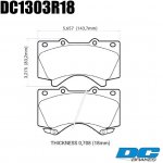 Колодки тормозные DC1303R18 DC Brakes Street HD+, передние LEXUS LX570, LX450D, TOYOTA LC200 Tundra