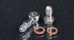 Фитинг BANJO AN4 + болт M11*1,0 мм, рестриктор - 1 мм, 7/16"-24 (масло)