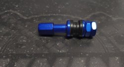 Ниппель для бескамерной шины разборный, синий, d=14×43
