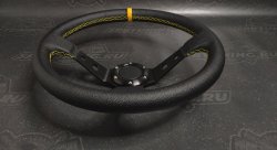 Руль спортивный OMP кожа с выносом