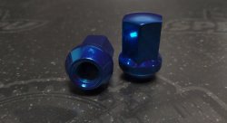 Гайки колесные M12X1,5 высота 35 мм, под ключ 19мм, синие 