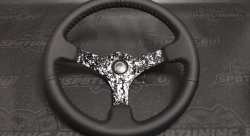 Руль 350 мм, большой вылет, кожа, черная нить, камуфляж