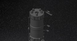 Бак топливный, 1 л, вход - AN6, выход - AN6, под 2 насоса Walbro 255 л/ч, алюминиевый