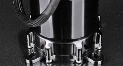 Бак топливный, 1 л, вход - AN6, выход - AN6, под 2 насоса Walbro 255 л/ч, алюминиевый