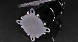 Бак топливный, 1 л, вход - AN6, выход - AN6, под 2 насоса Walbro 255 л/ч, алюминиевый