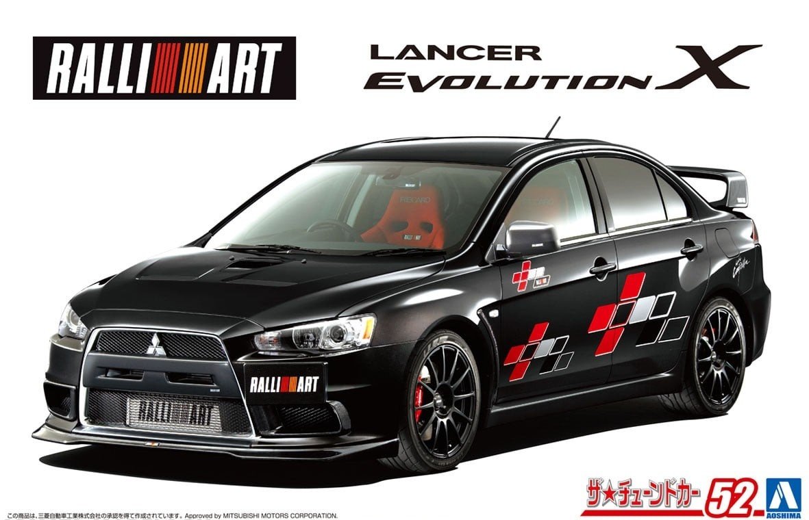 Сборная модель Mitsubishi Lancer Evolution X RalliArt '07 Aoshima