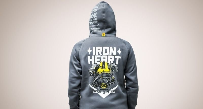 Худи "Iron Heart", серая, размер XL